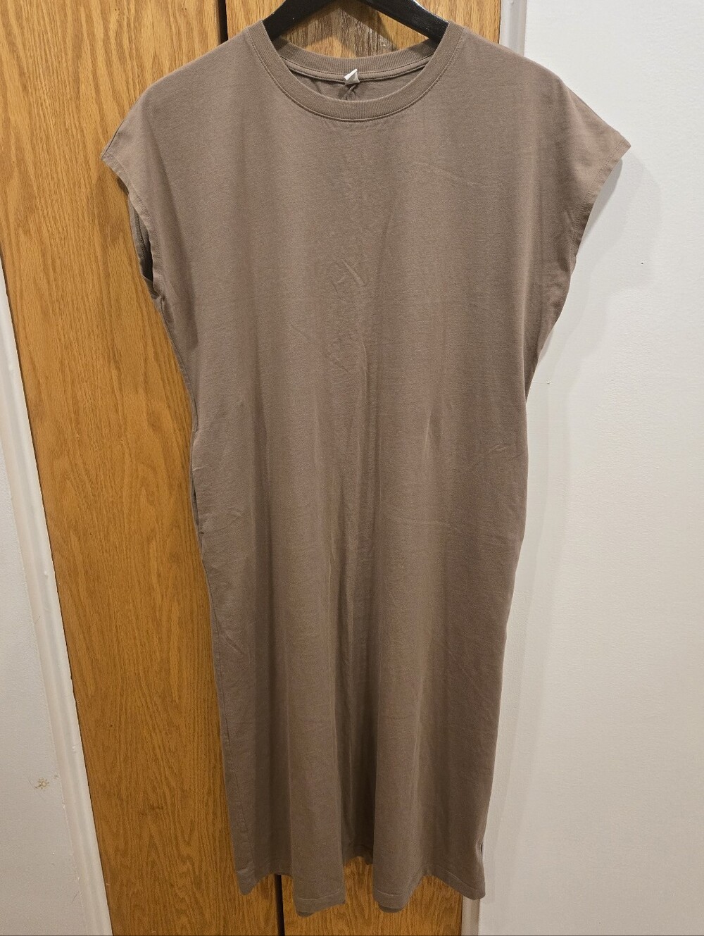 Uniqlo smooth cotton french sleeve long dress Sz M - Picture 4 of 10